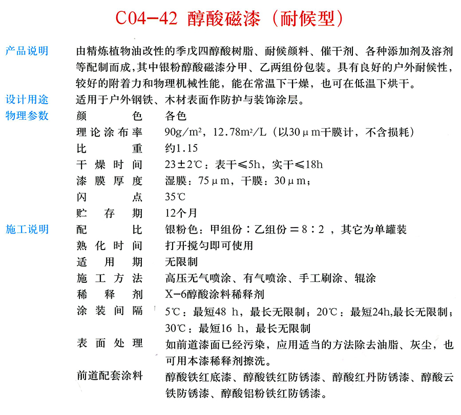 C04-42 醇酸磁漆（耐候型）