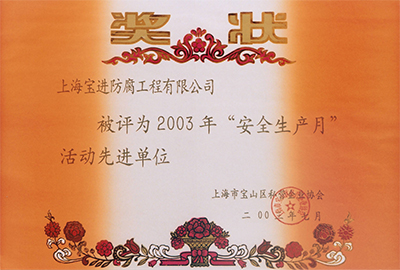 2003年“安全生產(chǎn)月”活動(dòng)先進(jìn)單位